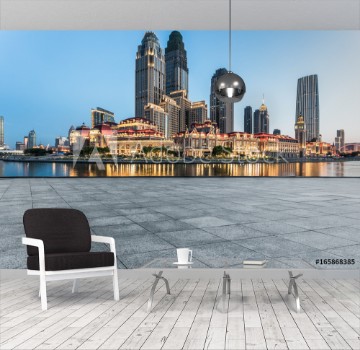 Picture of Tianjin city waterfront downtown skyline with Haihe riverChina